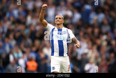 Anthony Knockaert von Brighton & Hove Albion feiert nach dem Finale Pfeife Stockfoto