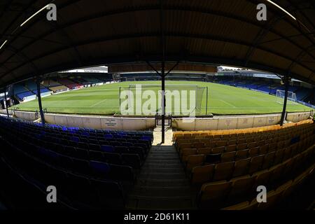 Eine allgemeine Ansicht der Roots Hall, Heimat von Southend United Stockfoto