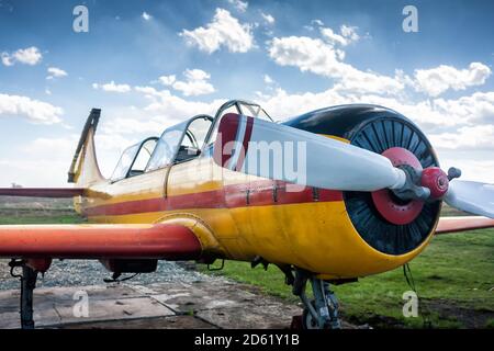 Nahaufnahme eines kleinen Sportflugzeugs Stockfoto