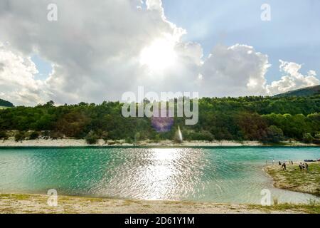 Fiastra See in Italien Stockfoto