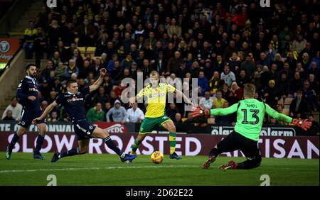 Teemu Pukki von Norwich City erzielt seinen vierten Tor Stockfoto