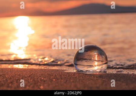 Sonnenuntergang am Spanish Banks Beach in Vancouver, British-Columbia. Stockfoto