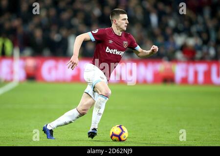 Declan Rice von West Ham United in Aktion Stockfoto