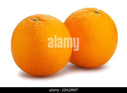Orangefarbener Fruchtweg isoliert auf Weiß Stockfoto