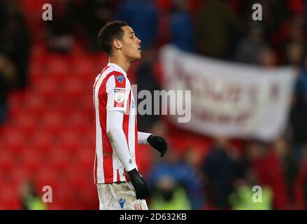 Tom Ince von Stoke City sieht während der Zeit gegen Bristol City niedergeschlagen aus Das Sky Bet Championship Spiel im bet365 Stadion Stockfoto