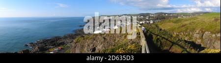 Panoramablick auf Portpatrick - Schottland -Okt 2020 - Portpatrick ist die geplante Endstation für eine geplante Tunnel- oder Brückenverbindung nach Larne in Irland. Stockfoto