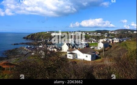 Ein Blick auf Portpatrick - Schottland -Okt 2020 - Portpatrick ist die geplante Endstation für eine geplante Tunnel- oder Brückenverbindung nach Larne in Irland. Stockfoto