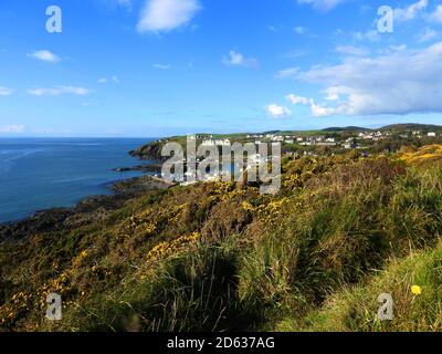 Ein Blick auf Portpatrick - Schottland -Okt 2020 - Portpatrick ist die geplante Endstation für eine geplante Tunnel- oder Brückenverbindung nach Larne in Irland. Stockfoto