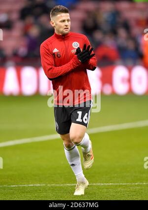 Oliver Norwood von Sheffield United beim Vorspiel-Aufwärmpreor Bis zum Anfang des Matches Stockfoto