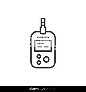 Schwarze Linie des Blutzuckerspiegeltests. Skizzieren Sie das Piktogramm Stock Vektor