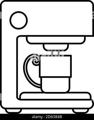 Espressomaschine Getränk frisches Getränk Linie Symbol Vektor Illustration Stock Vektor