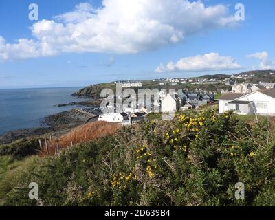 Ein Blick auf Portpatrick - Schottland -Okt 2020 - Portpatrick ist die geplante Endstation für eine geplante Tunnel- oder Brückenverbindung nach Larne in Irland. Stockfoto