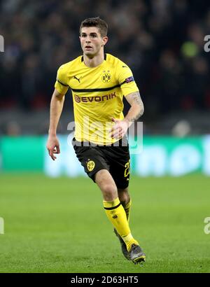 Borussia Dortmunds Christian Pulisic in Aktion Stockfoto