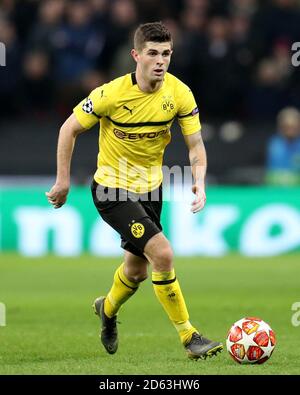 Borussia Dortmunds Christian Pulisic in Aktion Stockfoto