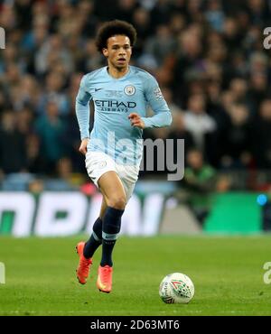 Leroy Sane in Manchester City in Aktion Stockfoto