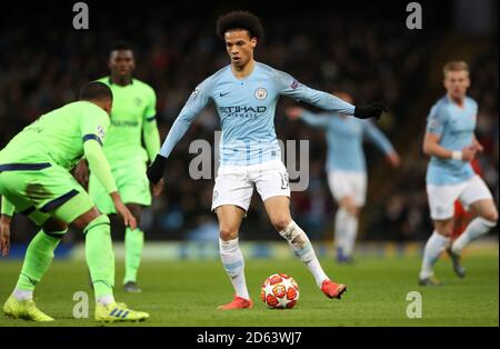 Leroy Sane in Manchester City in Aktion Stockfoto