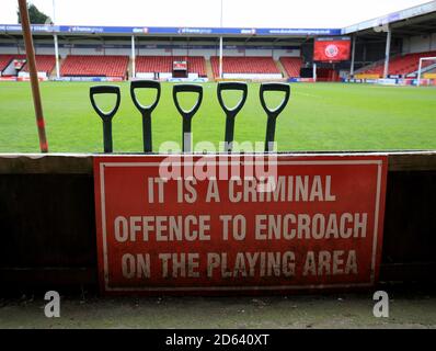 Ein allgemeiner Blick auf das Stadion der Walsall FC Banken vor der Sky Bet League ein Spiel zwischen Walsall und Barnsley. Stockfoto