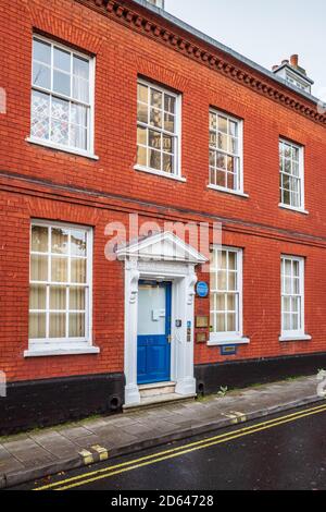 Das Admiral's House Ipwsich in 13 Tower Street - Admiral Page (1756-1845) lebte hier und wurde 1820 von Wellington besucht. Ipswich Heritage. Stockfoto