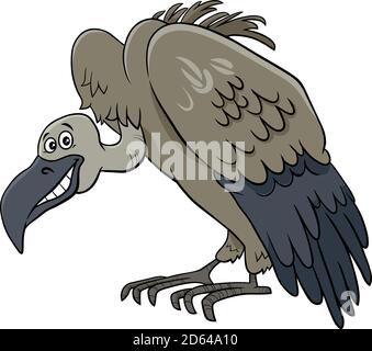 Cartoon Illustration von Geier Vogel Wild Animal Charakter Stock Vektor