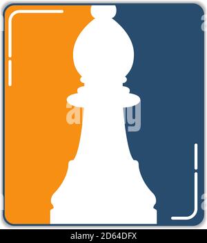 Symbol einer Schachfigur der Bauer im flachen Stil ein Vektor. Ein Designkonzept für ein Logo oder ein Element der Website. Stock Vektor