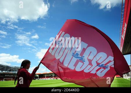 Eine allgemeine Ansicht vor England Women / Dänemark Women International Freundlich im Banks's Stadium Stockfoto