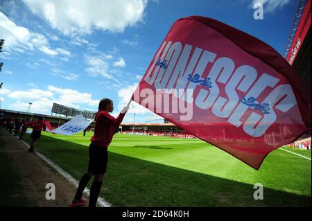 Eine allgemeine Ansicht vor England Women / Dänemark Women International Freundlich im Banks's Stadium Stockfoto