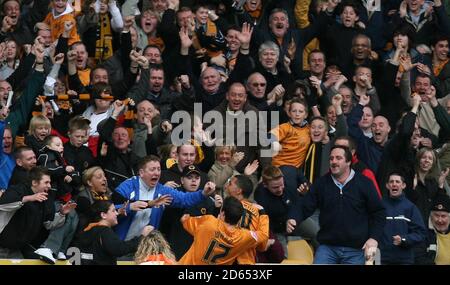 Torschütze von Wolverhampton Wanderers Jay Boothroyd feiert sein Tor West Bromwich Albion Stockfoto