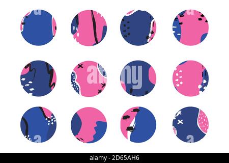 Satz verschiedener Vektor-Hervorhebungsabdeckungen. Abstrakte Hintergründe. Stock Vektor