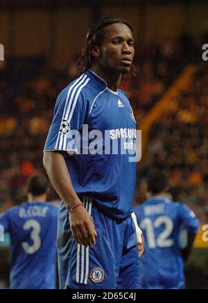 Chelseas Didier Drogba feiert das erste Tor des Spiels seiner Seite und bringt Chelsea wieder auf Level. Stockfoto