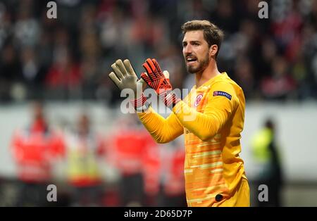 Eintracht Frankfurt Torwart Kevin Trapp Stockfoto