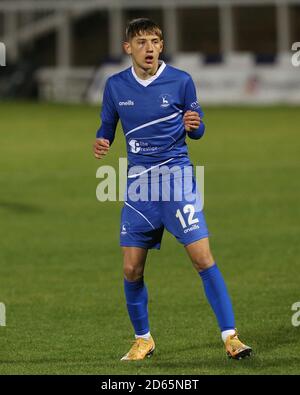 Joe Gray von Hartlepool United beim Vanarama National League Spiel zwischen Hartlepool United und Bromley im Victoria Park, Hartlepool am Dienstag, 13. Oktober 2020. (Quelle: Mark Fletcher, Mi News) Stockfoto