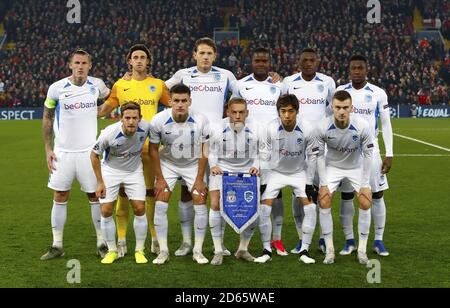 KRC Genk Teamgruppe vor der Partie Stockfoto