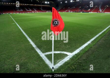 Allgemeiner Blick vom Inneren des Bramall Lane Stadions vor dem Spiel Stockfoto