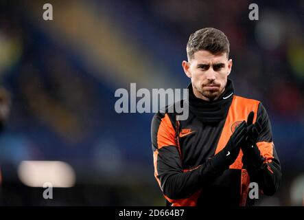 Chelseas Jorginho beim Aufwärmen Stockfoto