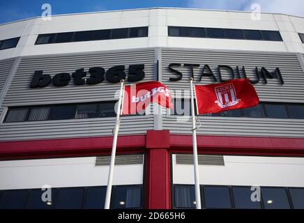 Starker Wind im Bet 365-Stadion Stockfoto