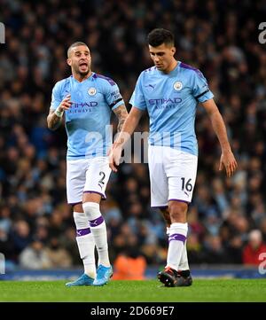 Kyle Walker (links) und Rodri von Manchester City Stockfoto