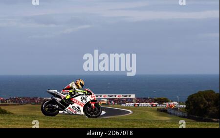 Valentino Rossi vom Fiat Yamaha Team (ITA) Stockfoto