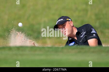 Englands Graeme Storm in Aktion während der ersten Runde der Celtic Manor Wales Open Stockfoto