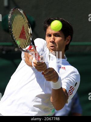 Der spanische Fernando Verdasco gegen den belgischen Kristof Vliegen Stockfoto