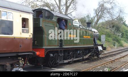 Dampflokomotive 5329 Goliath im Rahmen der Dartmouth Steam Railway, in Paignton, Devon, England, Großbritannien. Stockfoto