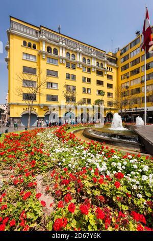 Gebäude der Plaza Peru, in der Nähe der Plaza Mayor (Plaza de Armas, 'Plaza de Armas de Lima'), Lima, Peru, Südamerika Stockfoto