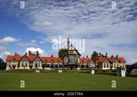 Rotorua Museum für Kunst und Geschichte, Regierung Gärten, Rotorua, Nordinsel, Neuseeland Stockfoto