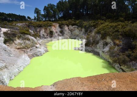 Des Teufels Bad, Waiotapu Thermal Wonderland, Rotorua, Nordinsel, Neuseeland Stockfoto