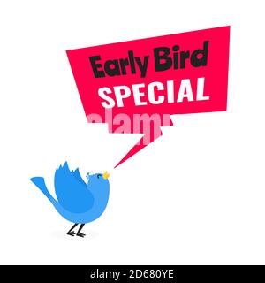 Early Bird Sonderangebot Rabatt Verkauf Event Banner flachen Stil Design Vektor Illustration. Stock Vektor