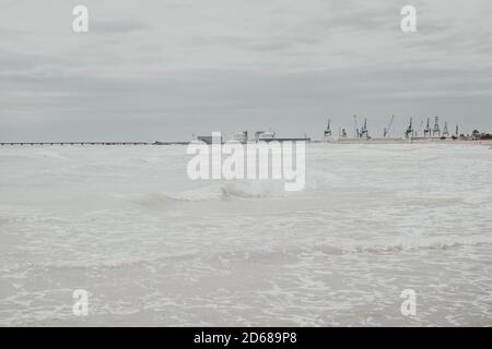 Schöne Seestück in Canet de Berenguer, Valencia Stockfoto