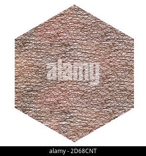 Sechseckige Struktur. Isoliert auf weißem Hintergrund. Stockfoto