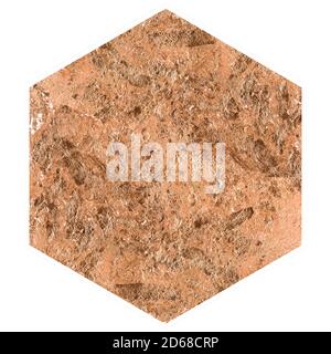 Sechseckige Struktur. Isoliert auf weißem Hintergrund. Stockfoto