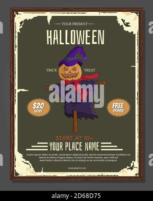 Illustration Vektor Design von Halloween Flyer Vorlage Stock Vektor