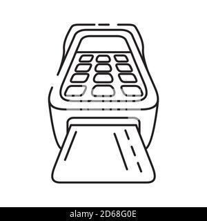 POS-Terminal für Bankkarte.Zahlungsmaschine und Kreditkarte. Stock Vektor