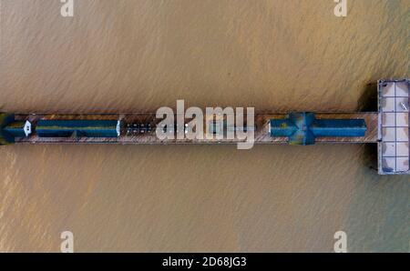Luftaufnahme des Southwold Pier im Osten Englands. Stockfoto